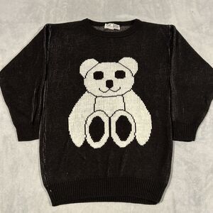 VTG GAS The Great American Sweater Mens Small Chest 20 Cable knit Bear Grandpa